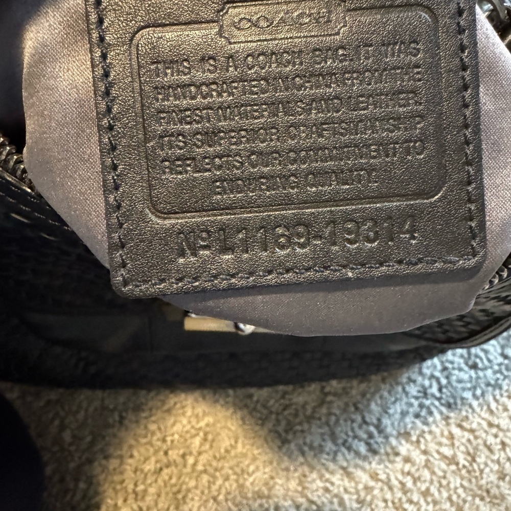 Coach Kristin Black Woven Leather Shoulder Bag | Very Good Condition - Picture 7 of 11
